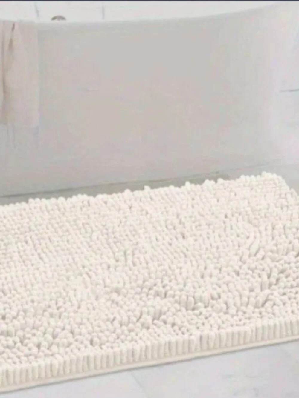 3 piece chenille noodle cream bath mat rug set